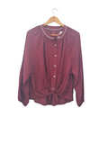BLUSA BORDADO CON NUDO 30967 (OLIVO. MOSTAZA, AZUL, GRIS, CORINTA)