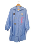 CAMISERA LARGA LOVE 5832   (CELSTE, BLANCO)