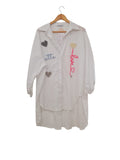 CAMISERA LARGA LOVE 5832   (CELSTE, BLANCO)