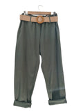PANTALON CON CITURON BOLSILLOS 33100 (ANARANJADO, NEGRO, CELESTE, AMARILLO SUAVE, ROJO, VERDE, BEIGE, BLANCO, OLIVO)