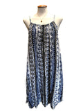 VESTIDO  ESTAMPADO 0053 (AZUL, BLANCO)