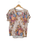 BLUSA ESTAMPADA  12020 (CAFE, CELESTE)