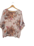 BLUSA ESTAMPADA  6727 (CAFE, CELESTE)