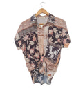 BLUSA ESTAMPADA NUDO 91279 (CAFE, AZUL, NEGRO)