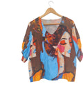 BLUSA ESTAMPADA TS140 (AZUL, CAFE, ANARANJADO, OIVO)