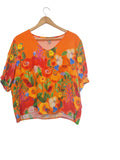 BLUSA ESTAMPADA TS140 (AZUL, CAFE, ANARANJADO, OIVO)