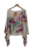 BLUSA SEDA ESTAMPADA (BEIGE, VERDE) 51158