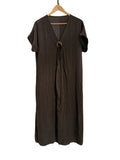 VESTIDO LARGO CON BOTON 62061 (LADRILLO, CAFE)