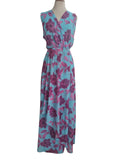 VESTIDO LARGO ESTAMPADO 20227719 (TURQUESA, ANARANAJADO, VERDE)
