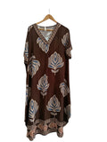 VESTIDO ESTAMPADO 7807 (CAFE, LADRILLO)