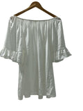 BLUSA LISA LARGA 26106 (BEIGE, BLANCA)