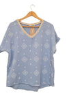 BLUSA ROMBOS 91265 (AZUL, CELESTE)