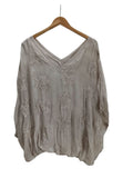 BLUSA SEDA BORDADA 1693 (CORINTA, BEIGE)