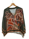 BLUSA RASO ESTAMPADO 888018 (OLIVO, AZUL, LADRILLO)