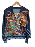 BLUSA RASO ESTAMPADO 888018 (OLIVO, AZUL, LADRILLO)