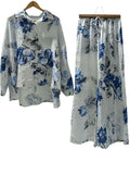 CONJUNTO LINO ESTAMPADO 2795 (AZUL, BLANCO)