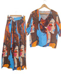 CONJUNTO ESTAMPADO  1400051 (CAFE, ROJO)