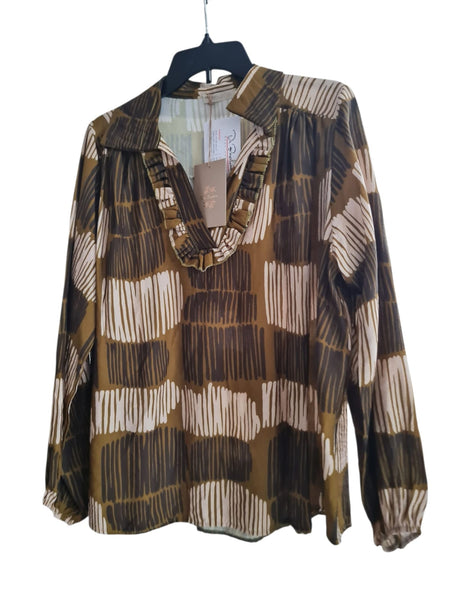 BLUSA ESTAMPADA  5217 (OLIVO, NEGRO, CAFE, CORINTO)