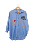 CAMISERA LARGA DOLCE VITA 5830 (CELESTE, BLANCO)