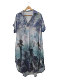 VESTIDO ESTAMPADO 869176 (FUCSIA, AZUL, MOSTAZA)