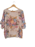 BLUSA ESTAMPADA  6727 (CAFE, CELESTE)