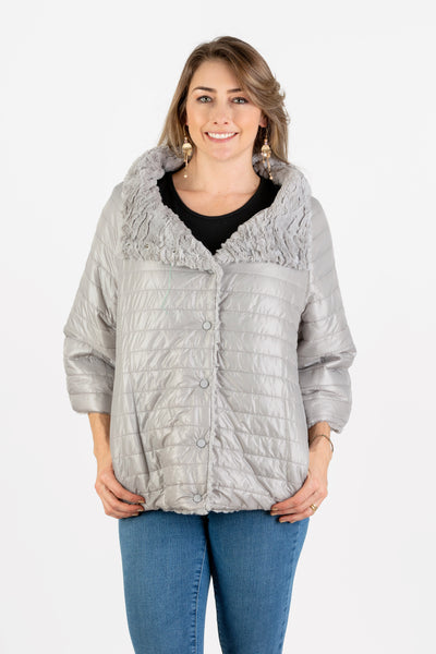 Abrigo Reversible Gris A109